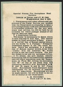 Sale 1147, Lot 1, Post Office Announcement, Gem single, Siderographer Block