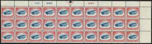 Sale 1147, Lot 10, Blue TOP Only Plate Block