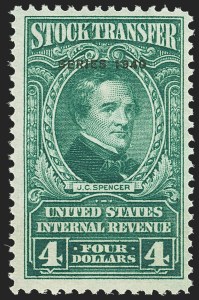 Sale 1149, Lot 323, Green Stock Transfer: 1940-1942 Ovpts.