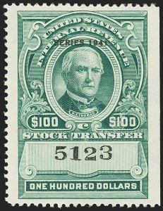 Sale 1149, Lot 335, Green Stock Transfer: 1940-1942 Ovpts.