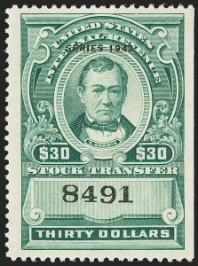 Sale 1149, Lot 338, Green Stock Transfer: 1940-1942 Ovpts.