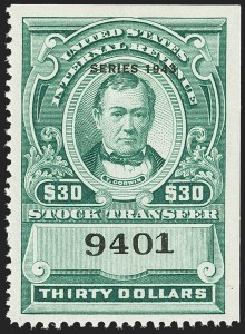 Sale 1149, Lot 343, Green Stock Transfer: 1943-1944 Ovpts.
