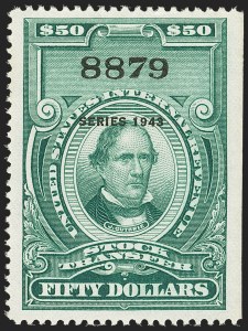 Sale 1149, Lot 344, Green Stock Transfer: 1943-1944 Ovpts.
