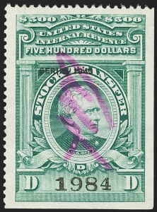Sale 1149, Lot 346, Green Stock Transfer: 1943-1944 Ovpts.