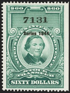 Sale 1149, Lot 349, Green Stock Transfer: 1943-1944 Ovpts.