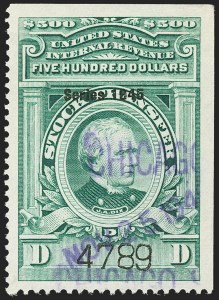 Sale 1149, Lot 357, Green Stock Transfer: 1945-1947 Ovpts.