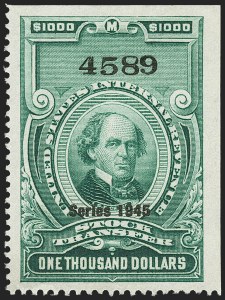 Sale 1149, Lot 358, Green Stock Transfer: 1945-1947 Ovpts.