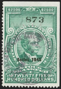 Sale 1149, Lot 359, Green Stock Transfer: 1945-1947 Ovpts.