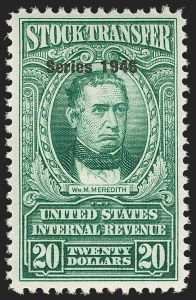 Sale 1149, Lot 362, Green Stock Transfer: 1945-1947 Ovpts.