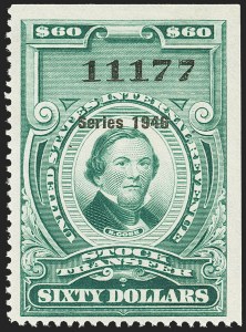 Sale 1149, Lot 364, Green Stock Transfer: 1945-1947 Ovpts.