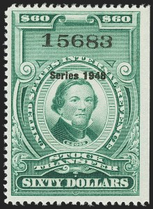 Sale 1149, Lot 372, Green Stock Transfer: 1948-1952 Ovpts.