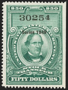 Sale 1149, Lot 375, Green Stock Transfer: 1948-1952 Ovpts.