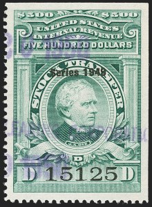 Sale 1149, Lot 376, Green Stock Transfer: 1948-1952 Ovpts.