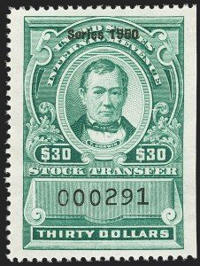 Sale 1149, Lot 380, Green Stock Transfer: 1948-1952 Ovpts.