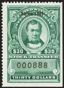 Sale 1149, Lot 384, Green Stock Transfer: 1948-1952 Ovpts.