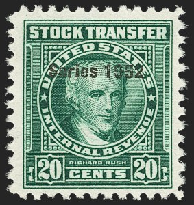 Sale 1149, Lot 389, Green Stock Transfer: 1948-1952 Ovpts.