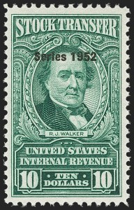 Sale 1149, Lot 392, Green Stock Transfer: 1948-1952 Ovpts.