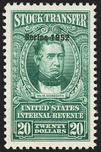 Sale 1149, Lot 393, Green Stock Transfer: 1948-1952 Ovpts.