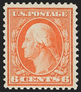 Sale 1150, Lot 1012, 1909 Bluish Paper Issue (Scott 357-366), 6c Red Orange, Bluish (362) Sale 1150, Lot 1012, 1909 Bluish Paper Issue (Scott 357-366)