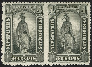 Sale 1150, Lot 1275, Newspapers and Periodicals: 1879 thru 1895 Issues, 4c Intense Black, 1894 Issue (PR92) Sale 1150, Lot 1275, Newspapers and Periodicals: 1879 thru 1895 Issues