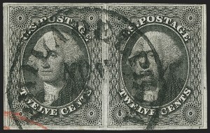 Sale 1150, Lot 588, 10c-12c 1851-56 Issue (Scott 13-17)