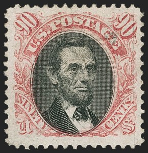 Sale 1150, Lot 739, 30c-90c 1869 Pictorial Issue and 30c Invert (Scott 121-122)