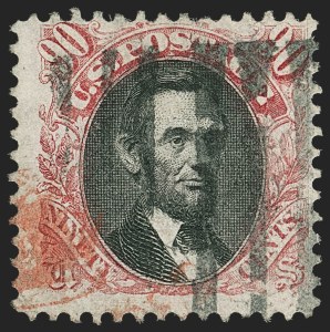 Sale 1150, Lot 740, 30c-90c 1869 Pictorial Issue and 30c Invert (Scott 121-122)