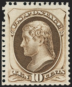 Sale 1150, Lot 798, 1875 Continental Bank Note Co. Hard Paper Special Printing (Scott 167-177, 180)