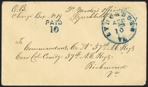 Sale 1155, Lot 3007, Confederate States, Handstamped Paid thru Postmasters Provisionals