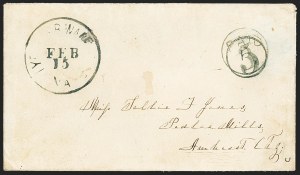 Sale 1155, Lot 3009, Confederate States, Handstamped Paid thru Postmasters Provisionals