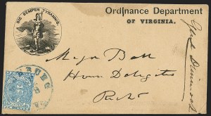 Sale 1155, Lot 3025, Confederate States, General Issues on-Cover