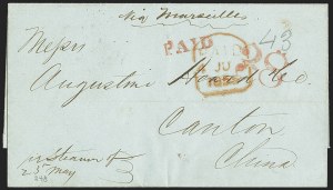 Sale 1155, Lot 3126, China Mails, Outbound, Stampless and Stamped