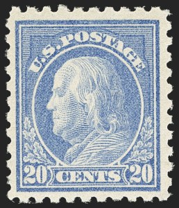 Sale 1156, Lot 3616, 1913-15 Washington-Franklin Issues (Scott 424-440), 20c Ultramarine (438) Sale 1156, Lot 3616, 1913-15 Washington-Franklin Issues (Scott 424-440)