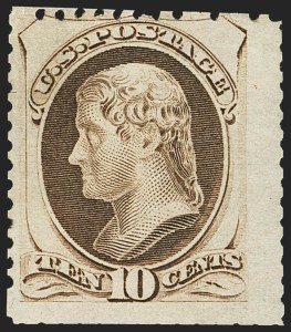 Sale 1159, Lot 172, 1875 Continental Bank Note Co. Hard Paper Special Printing (Scott 167-177, 180)