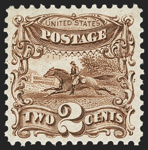 Sale 1162, Lot 227, 1875 Re-Issue of 1869 Pictorial Issue (Scott 123-133a), 2c Brown, Re-Issue (124) Sale 1162, Lot 227, 1875 Re-Issue of 1869 Pictorial Issue (Scott 123-133a)