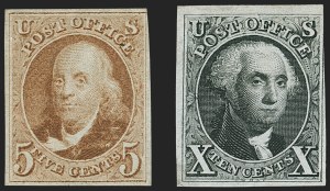 Sale 1162, Lot 44, 1875 Reproduction of 1847 Issue (Scott 3-4)