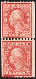 Sale 1162, Lot 510, 1912-15 Washington-Franklin Issues (Scott 405-461), 2c Red, Ty. I, Coil (449) Sale 1162, Lot 510, 1912-15 Washington-Franklin Issues (Scott 405-461)