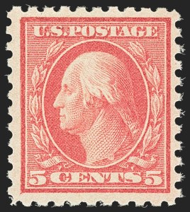 Sale 1162, Lot 524, 1916-17 Issues (Scott 462-480), 5c Carmine, Error (467) Sale 1162, Lot 524, 1916-17 Issues (Scott 462-480)