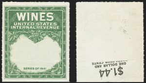 Sale 1164, Lot 507, Wine Stamps - 1942 Issue