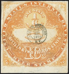Sale 1164, Lot 537, Beer Stamps - 1870 Issue