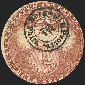 Sale 1164, Lot 542, Beer Stamps - 1870 Issue