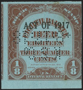 Sale 1164, Lot 622, Beer Stamps - 1917 Provisional Issue