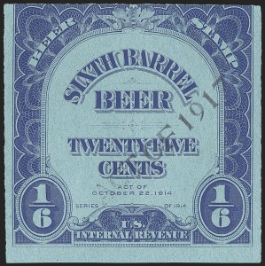 Sale 1164, Lot 625, Beer Stamps - 1917 Provisional Issue