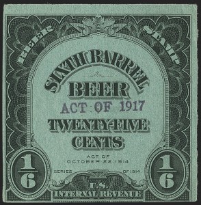 Sale 1164, Lot 626, Beer Stamps - 1917 Provisional Issue
