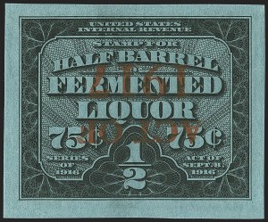 Sale 1164, Lot 631, Beer Stamps - 1917 Provisional Issue