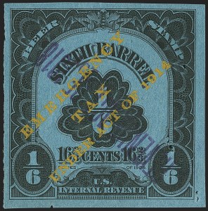 Sale 1164, Lot 637, Beer Stamps - 1918 Provisional Issue