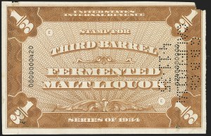 Sale 1164, Lot 674, Beer Stamps - 1933-51 Issues