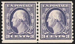 Sale 1166, Lot 1033, 1913-15 Washington-Franklin Issues (Scott 424-461), 3c Violet, Coil (445) Sale 1166, Lot 1033, 1913-15 Washington-Franklin Issues (Scott 424-461)