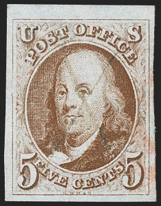 Sale 1166, Lot 551, 5c 1847 Issue (Scott 1)