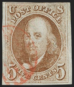Sale 1166, Lot 568, 5c 1847 Issue (Scott 1)